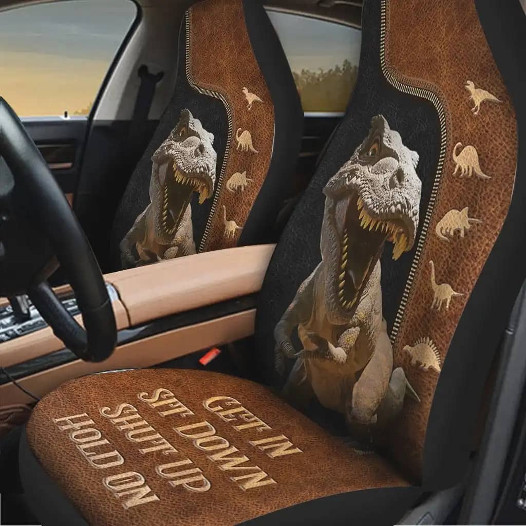 Dinosaurs Zip Pattern Car Seat Covers