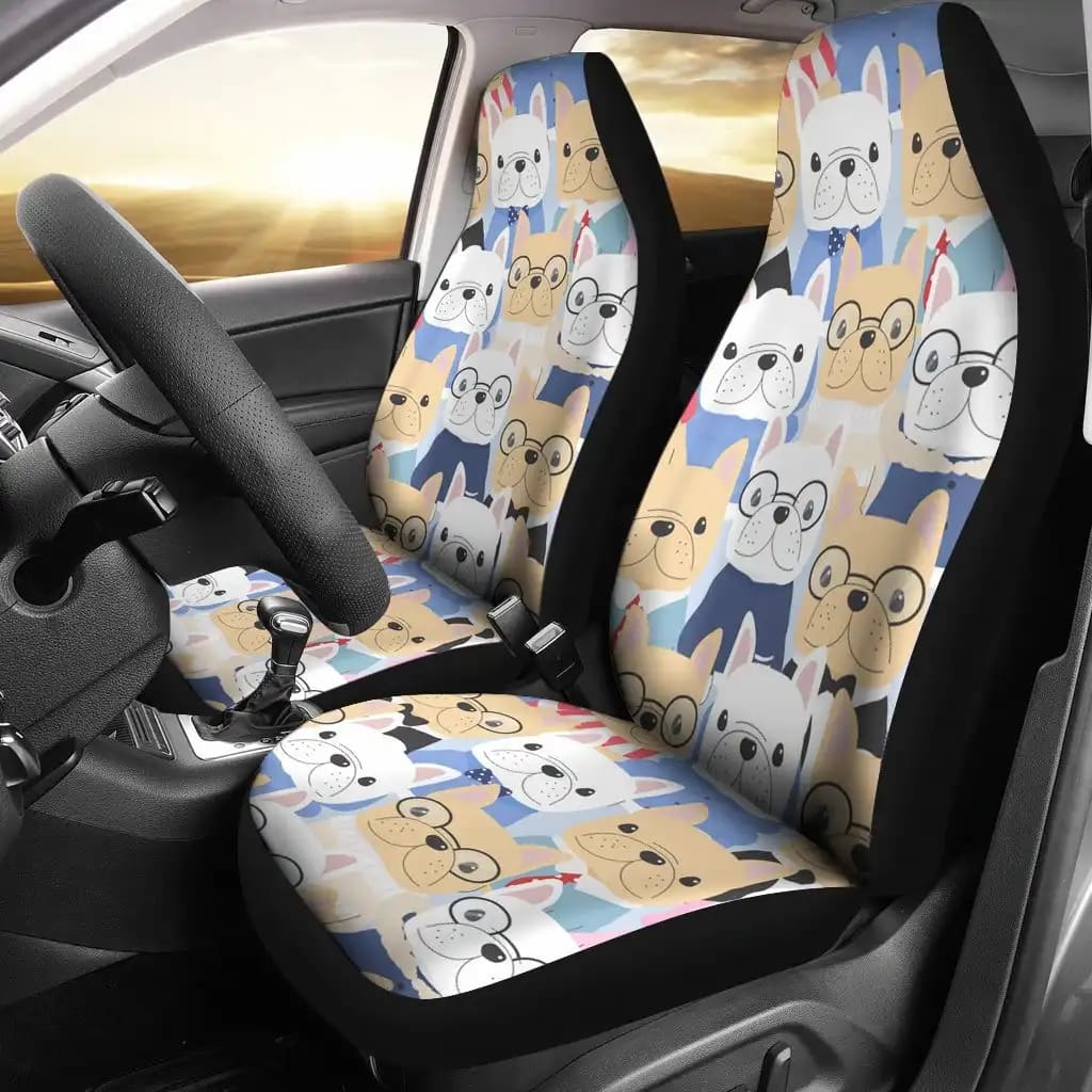 Dog Mom Dad Paw Owner Universal Front Car Seat Covers