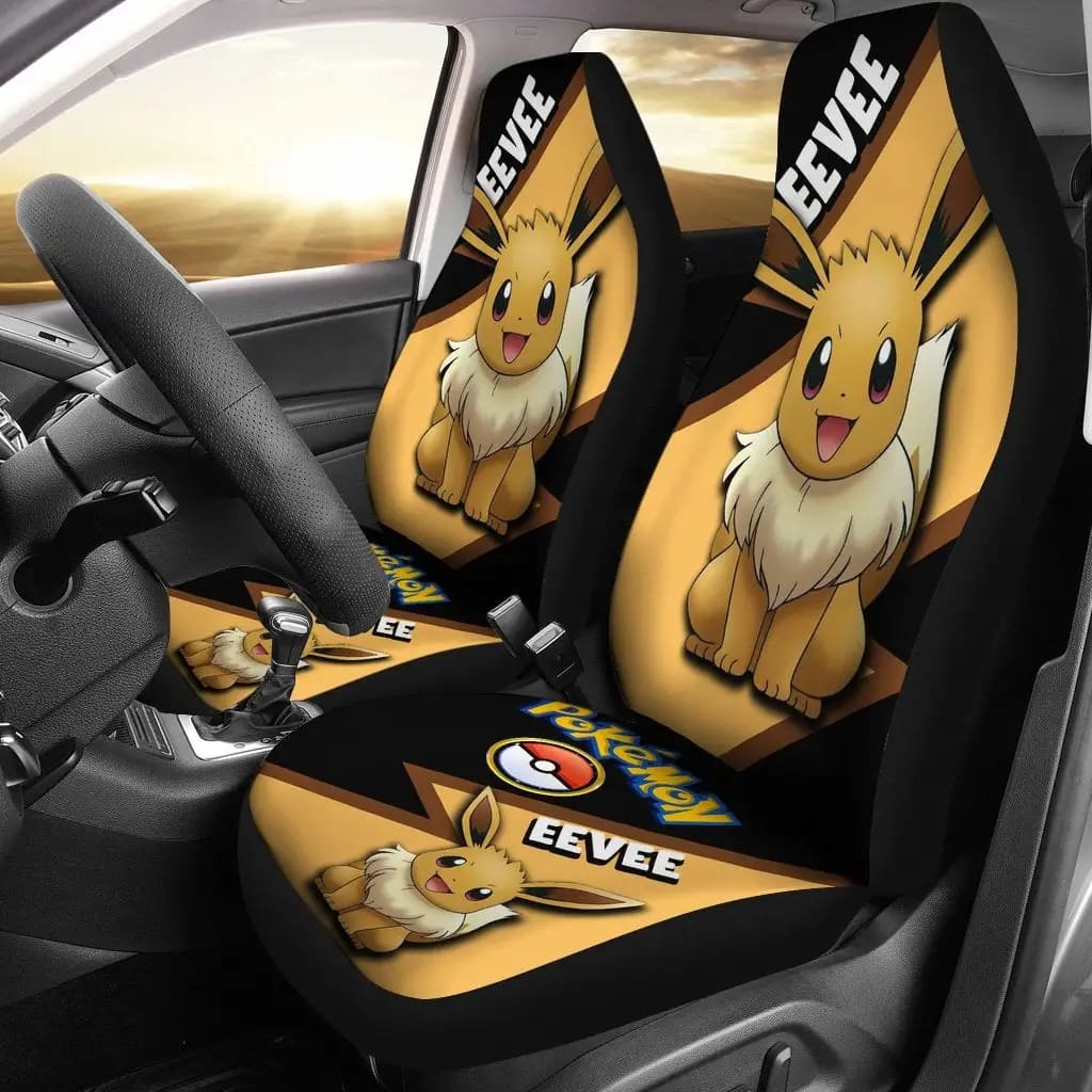 Eevee Custom Anime Pokemon Car Seat Covers