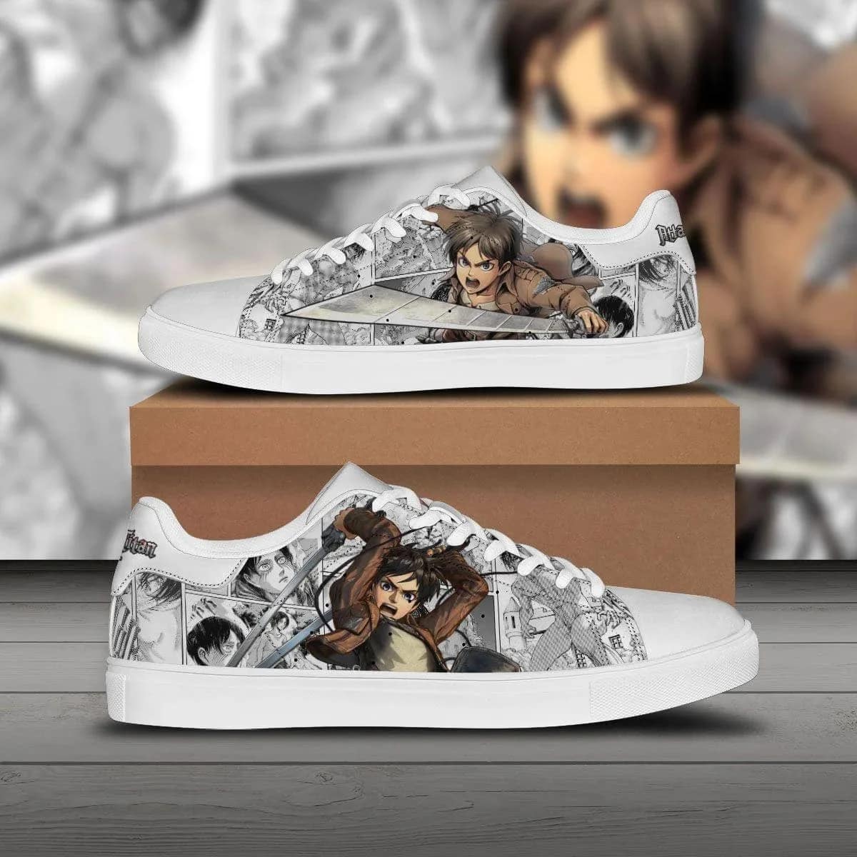 Eren Yeager Attack On Titan Custom Anime Stan Smith Shoes