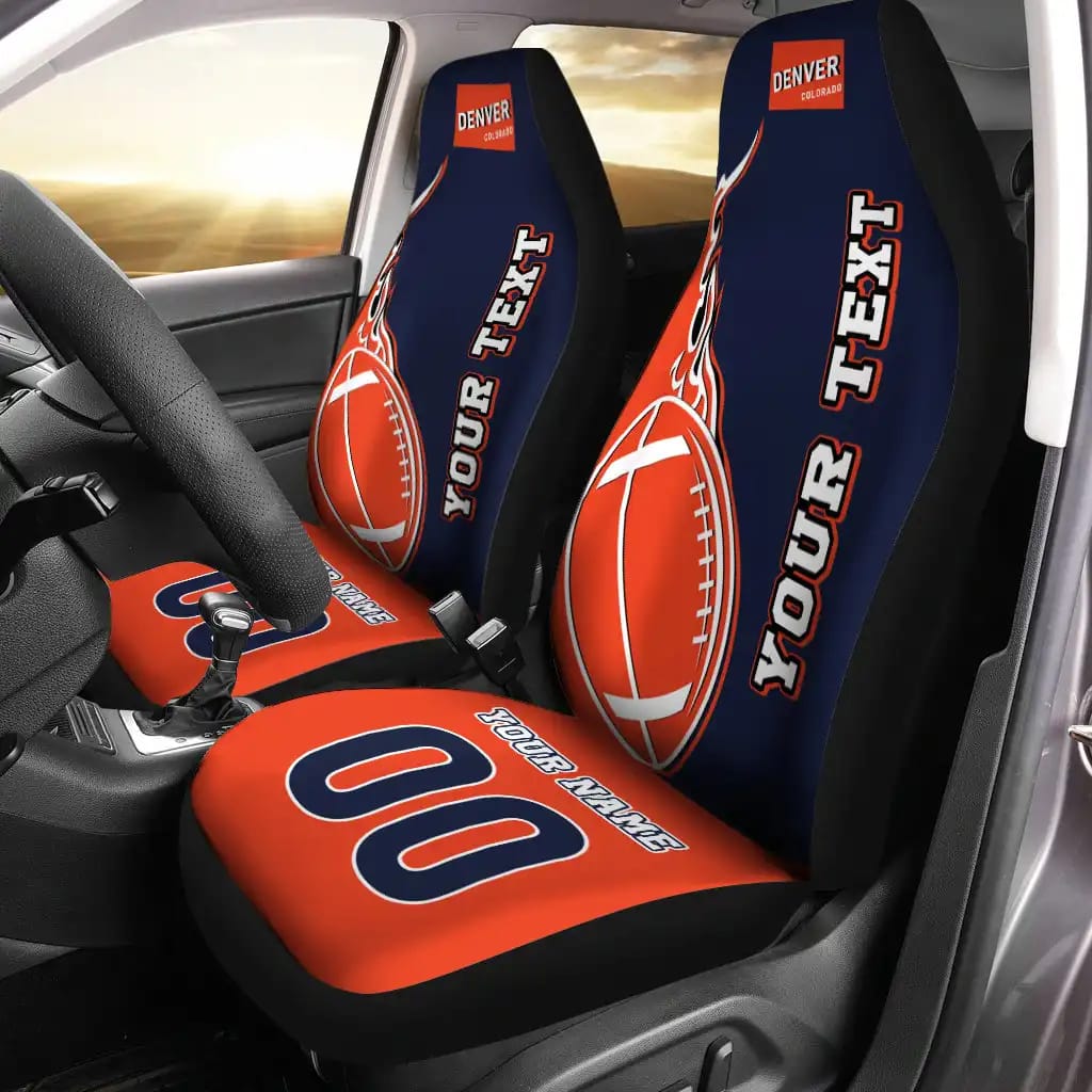 Football City With Name Number Car Seat Covers