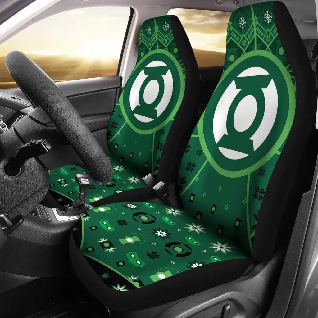 Green Lattern Christmas Premium Custom Car Seat Covers