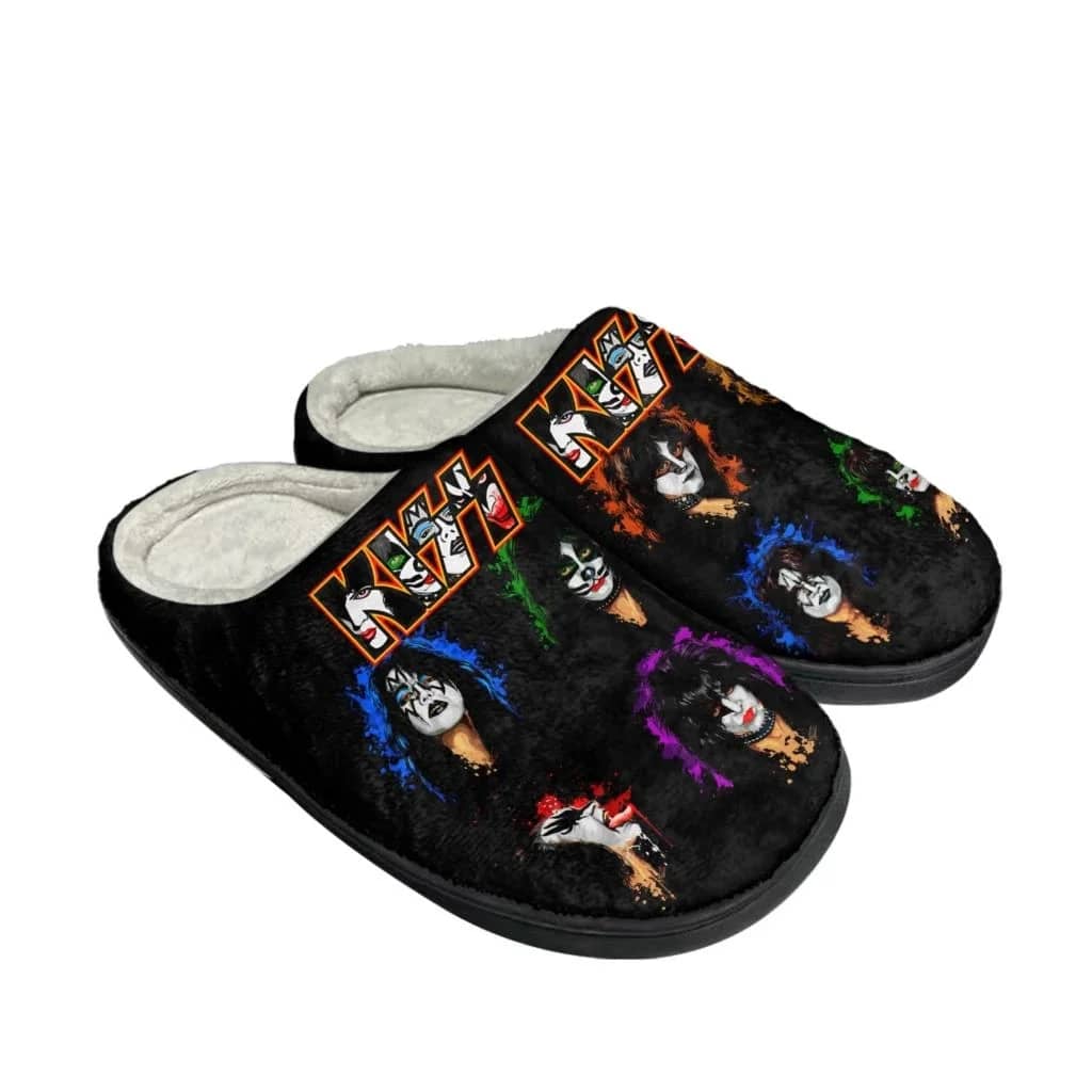 Heavy Metal Kiss Rock Band Fashion Custom Shoes Slippers