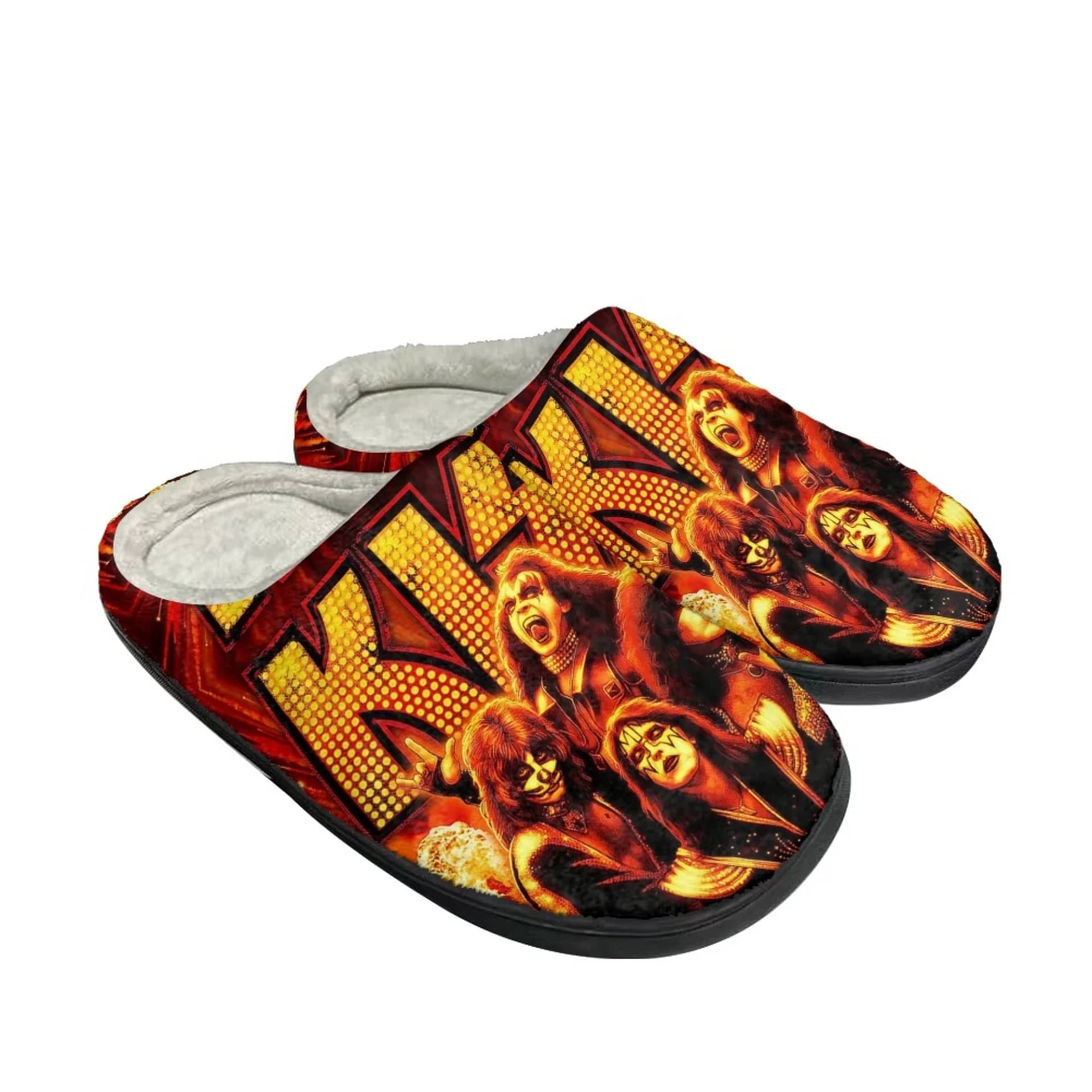 Hot Heavy Metal Kiss Rock Band Fashion Custom Shoes Slippers
