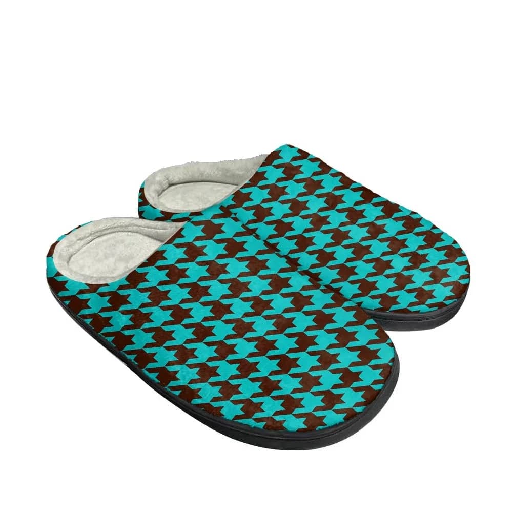Houndstooth Pattern Custom Shoes Slippers