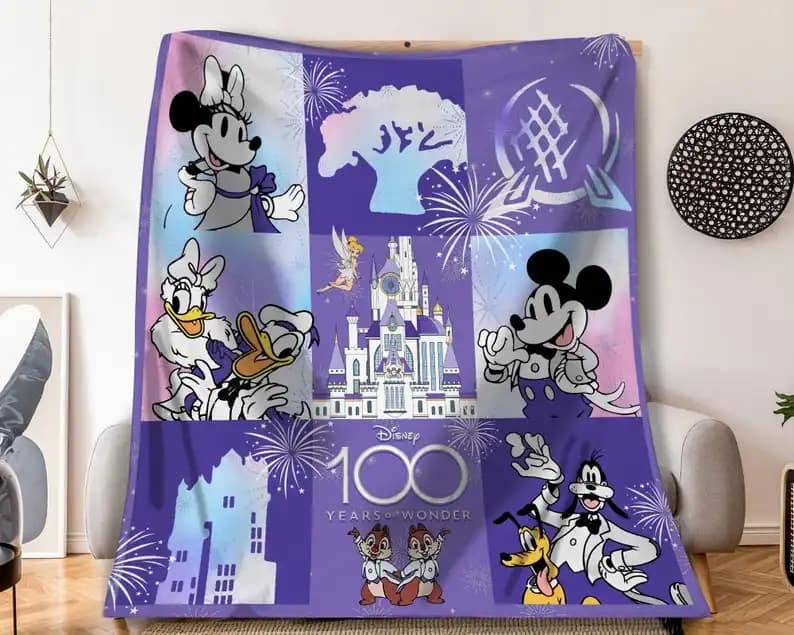 Mickey And Friends Disney100 Bedding Decor Sofa Amazon Fleece Blanket