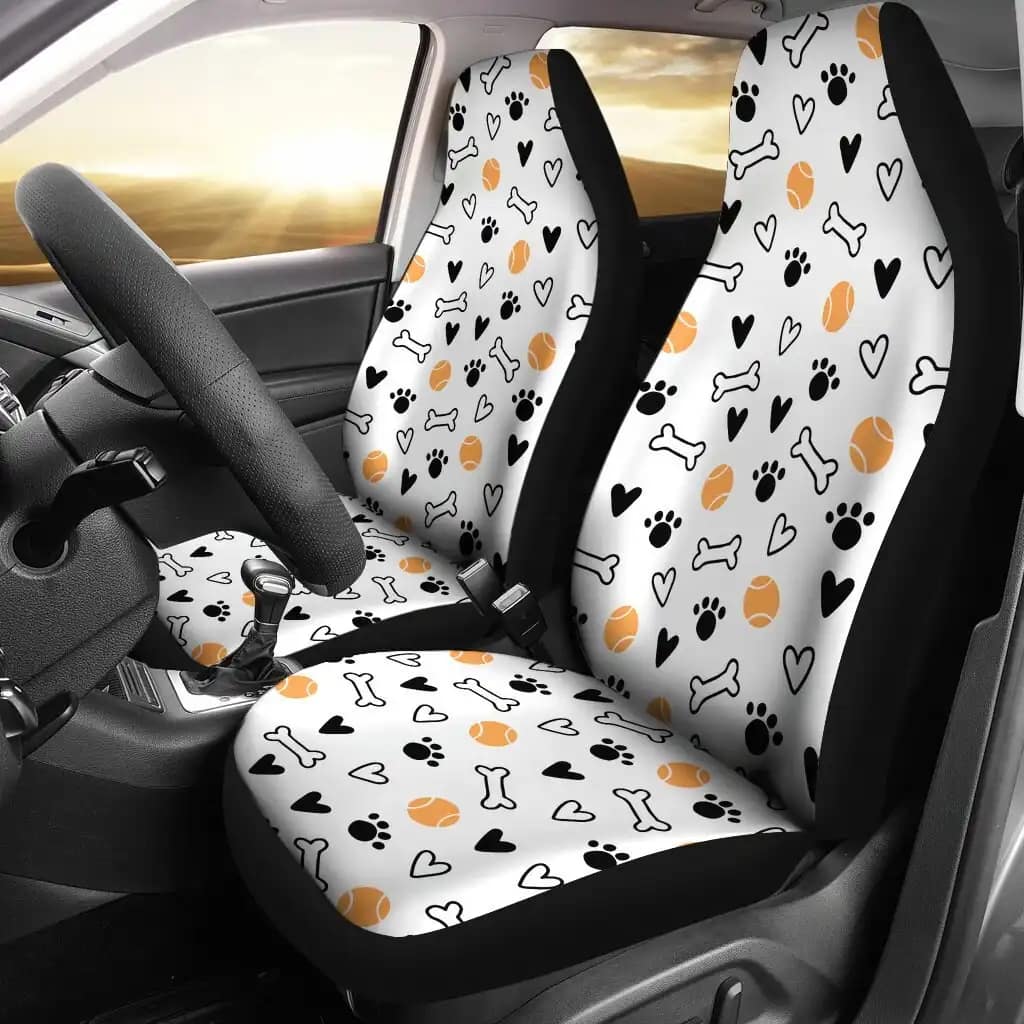 Paw Dogs Cats Universal Front Car Seat Covers