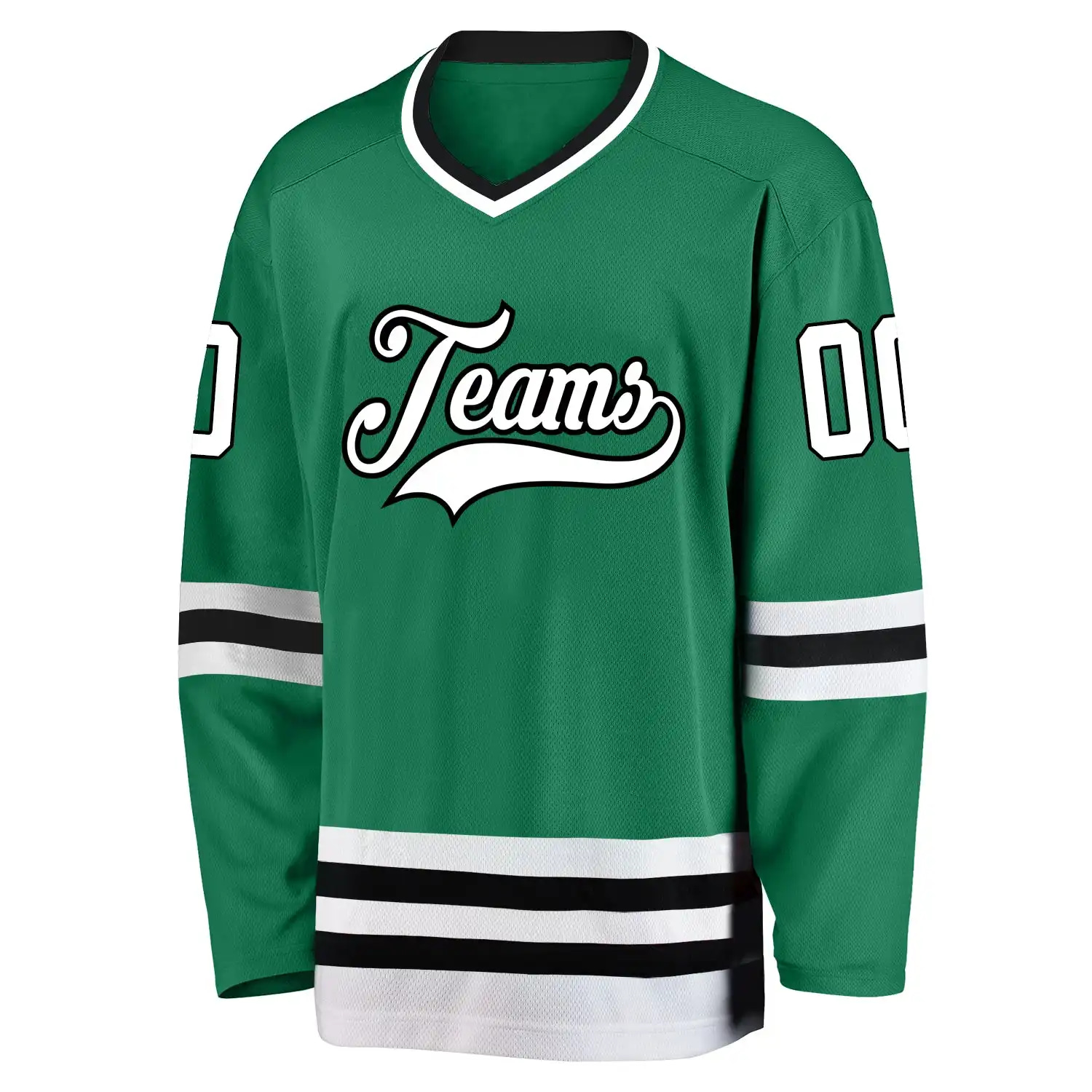 Inktee Store - Stitched And Print Kelly Green White-Black Hockey Jersey Custom Image