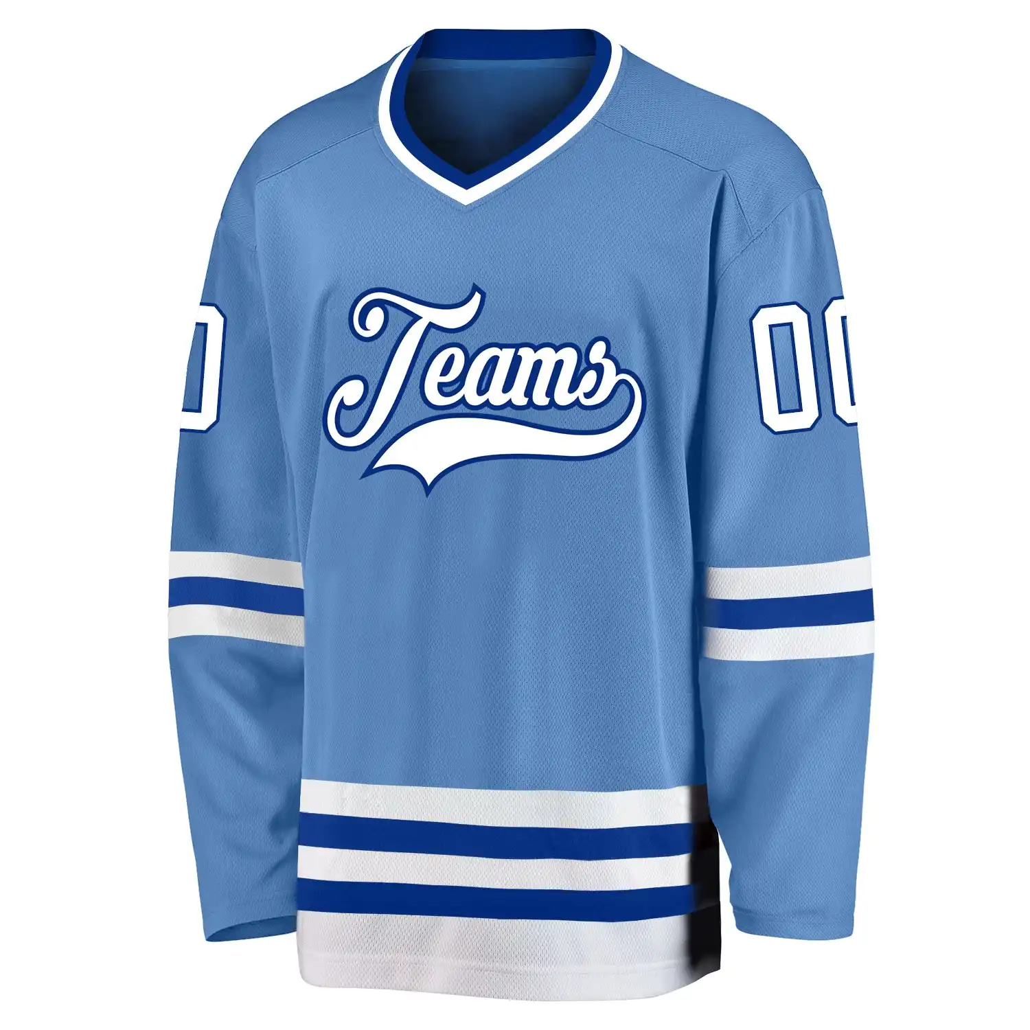 Inktee Store - Stitched And Print Light Blue White-Royal Hockey Jersey Custom Image