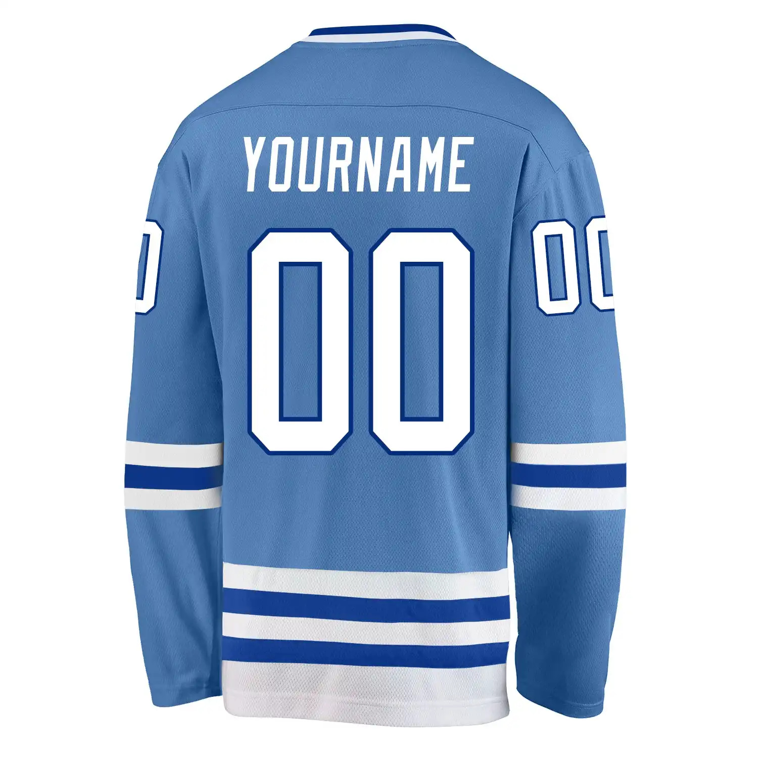 Inktee Store - Stitched And Print Light Blue White-Royal Hockey Jersey Custom Image