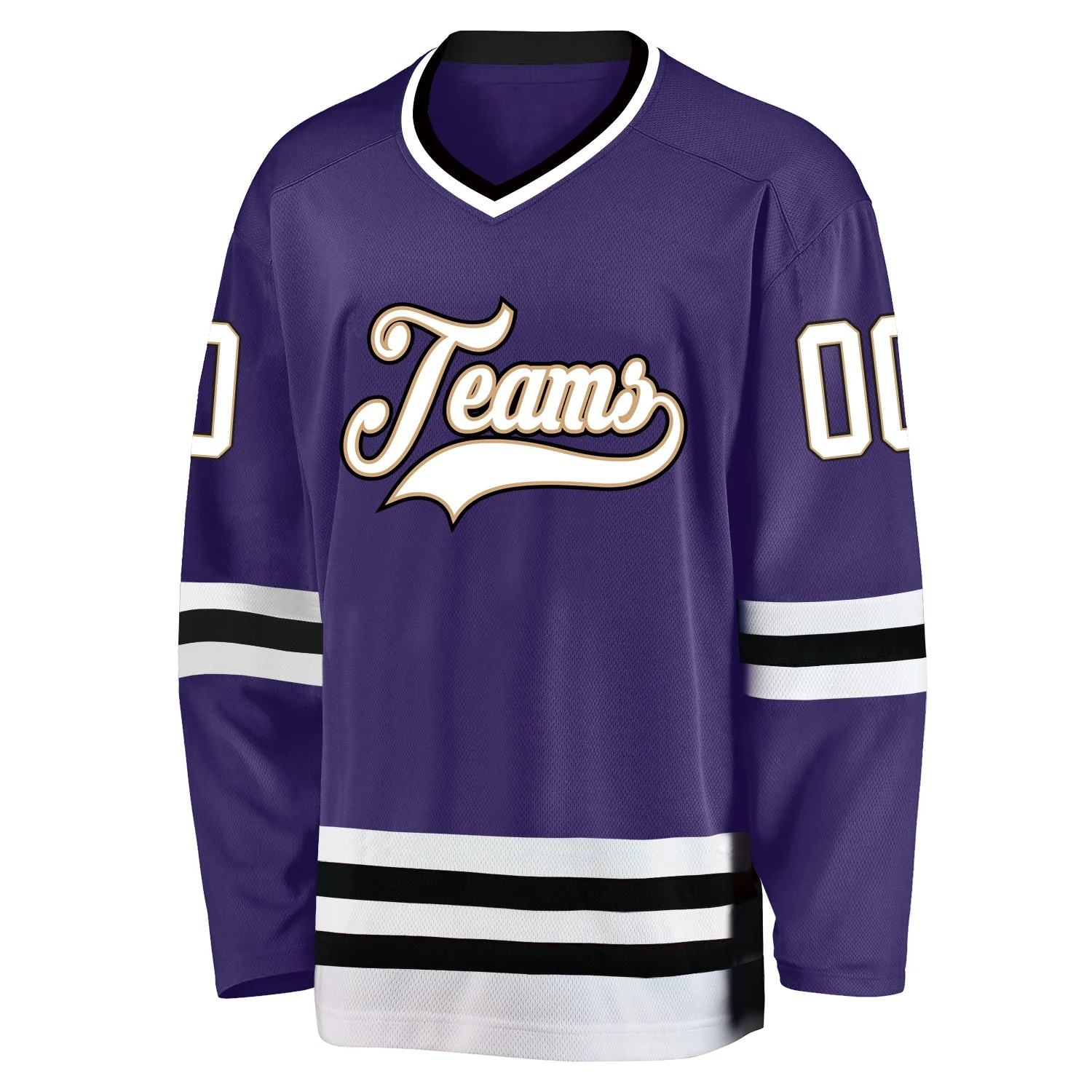 Inktee Store - Stitched And Print Purple White-Black Hockey Jersey Custom Image