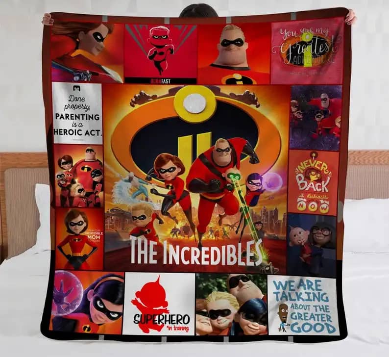 The Incredibles Family Bedding Decor Sofa Amazon Fleece Blanket