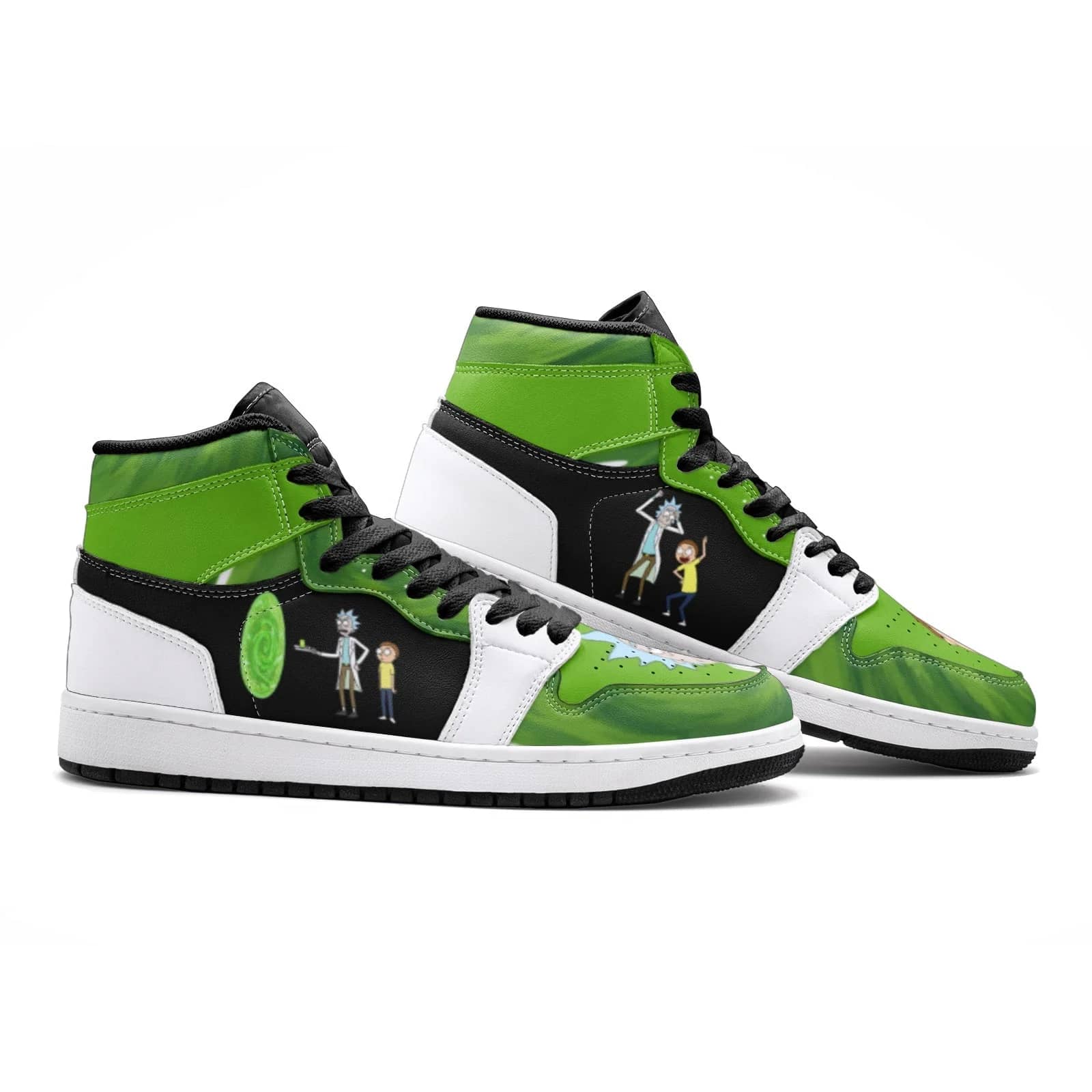 Inktee Store - Travel Time Rick And Morty Air Jordan Shoes Image