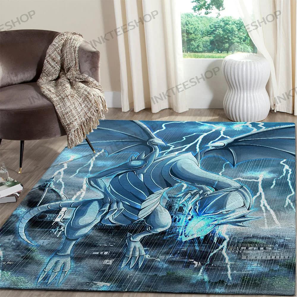 Inktee Store - Blue Eyes White Dragon Floor Mats Carpet Rug Image