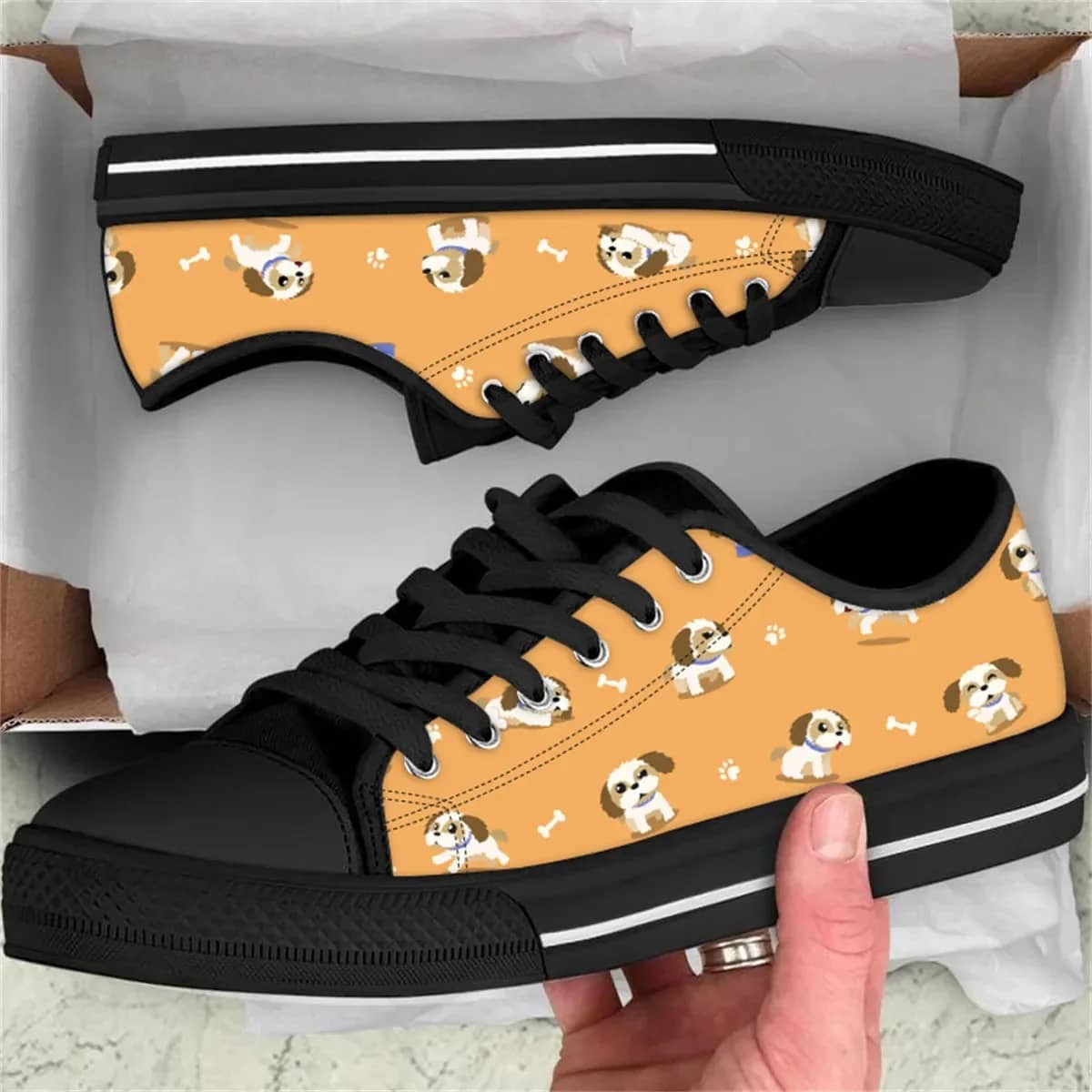 Cartoon Animal Dog Style 3 Custom Amazon Low Top Shoes