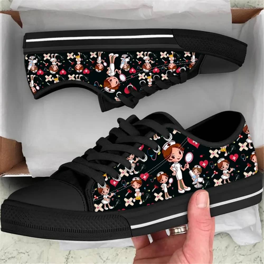 Cartoon Nurse Printing Style 1 Custom Amazon Low Top Shoes