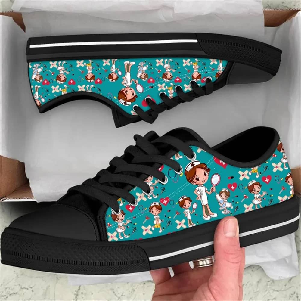 Cartoon Nurse Printing Style 3 Custom Amazon Low Top Shoes