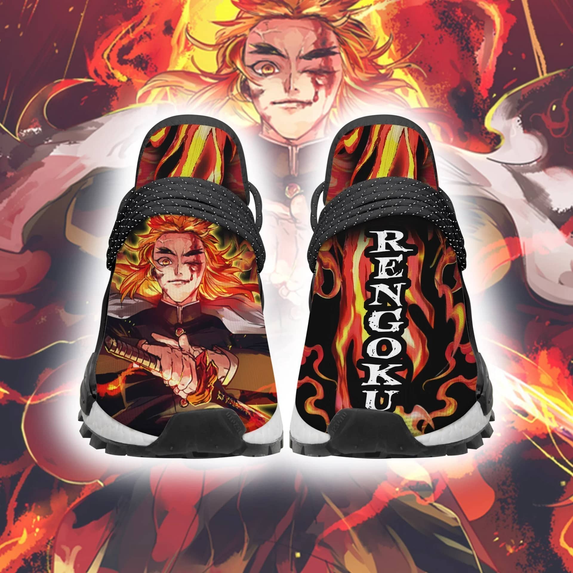 Demon Slayer Rengoku Skill Anime Custom NMD Human Shoes