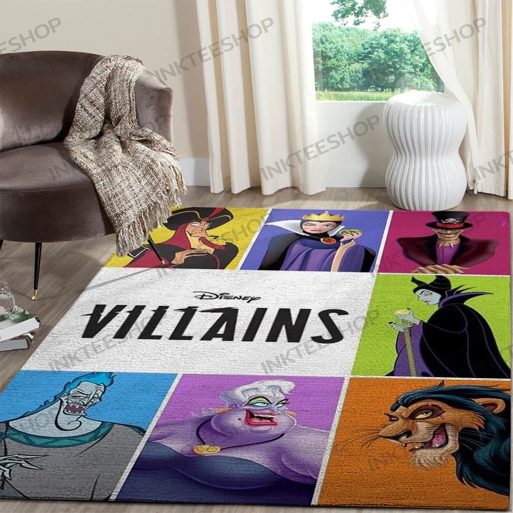 Inktee Store - Floor Mats Disney Villains Bedroom Rug Image