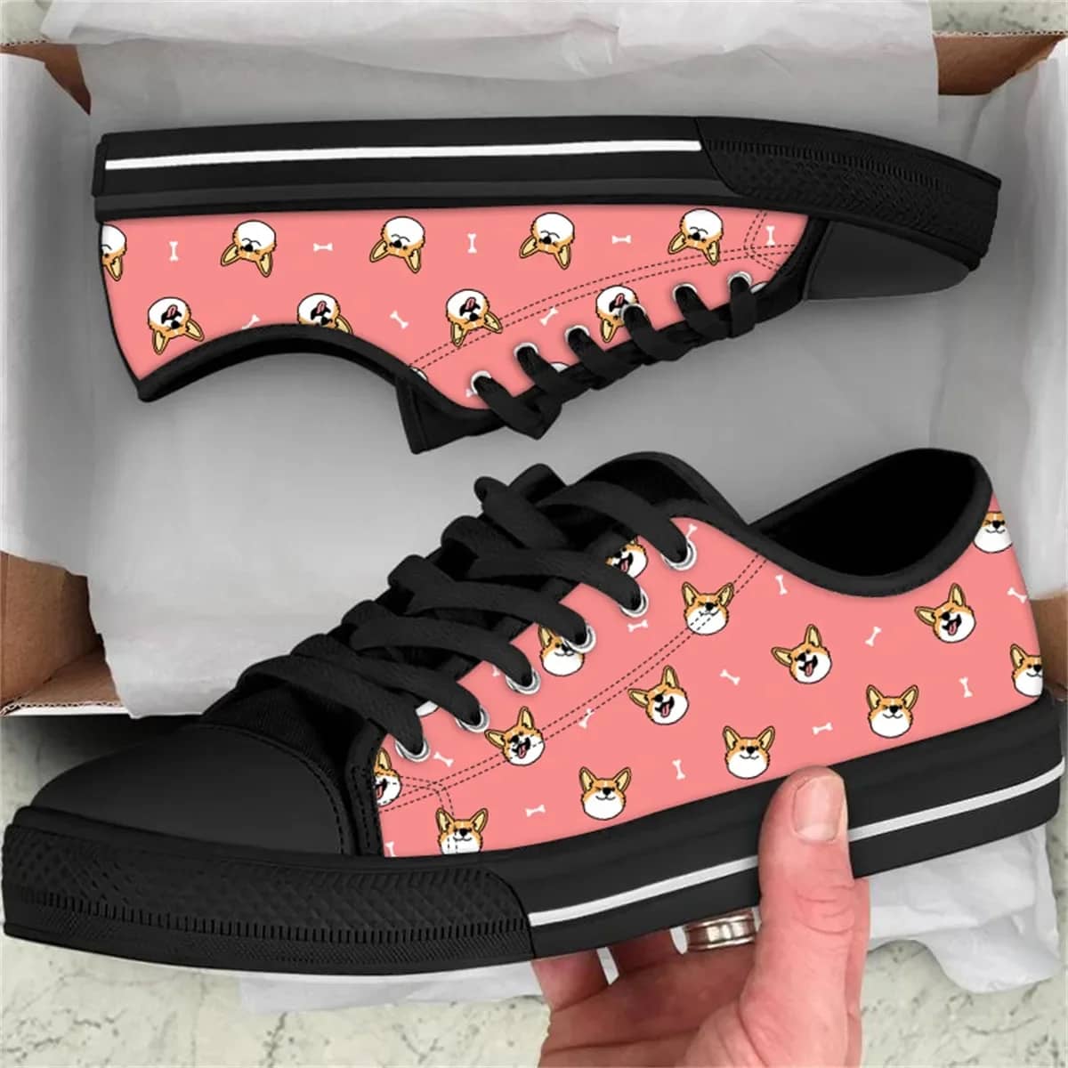 French Bulldog Cartoon Style 1 Custom Amazon Low Top Shoes