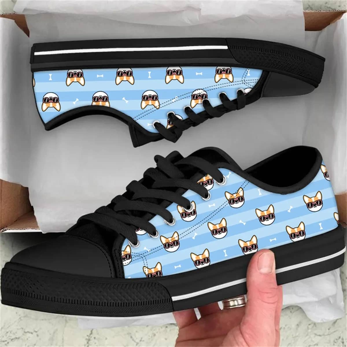 French Bulldog Cartoon Style 3 Custom Amazon Low Top Shoes