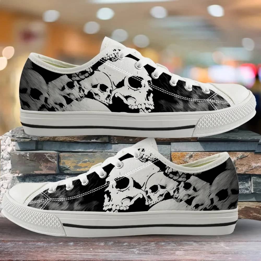 Gothic Horror Skull Design Style 1 Custom Amazon Low Top Shoes