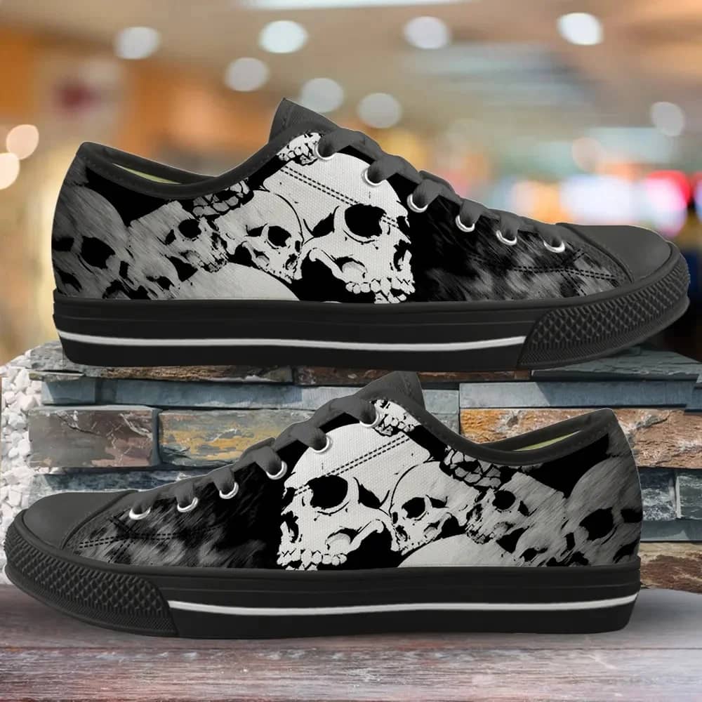 Gothic Horror Skull Design Style 2 Custom Amazon Low Top Shoes