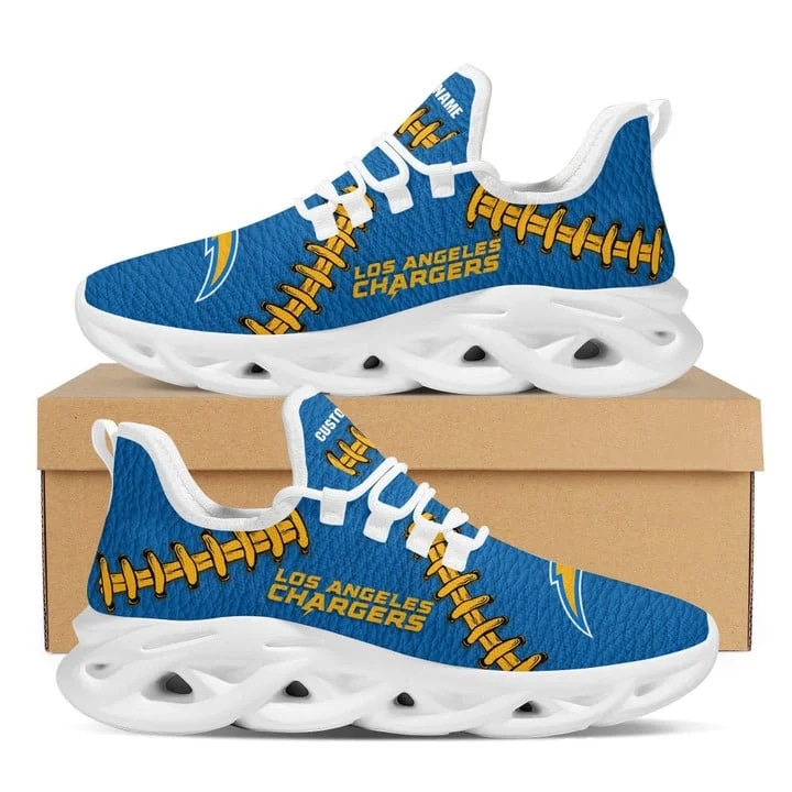 Los Angeles Chargers Style 1 Amazon Custom Name Max Soul Shoes