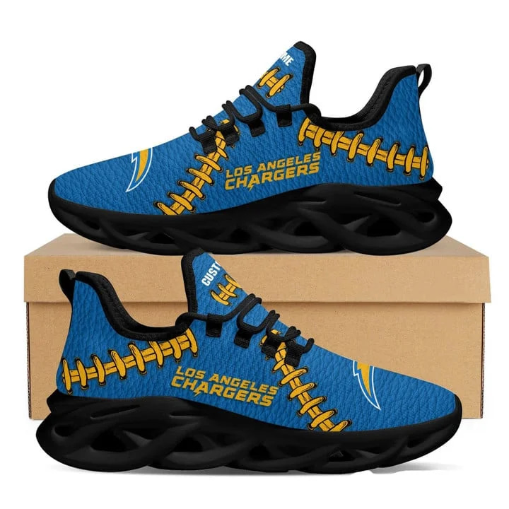 Los Angeles Chargers Style 2 Amazon Custom Name Max Soul Shoes