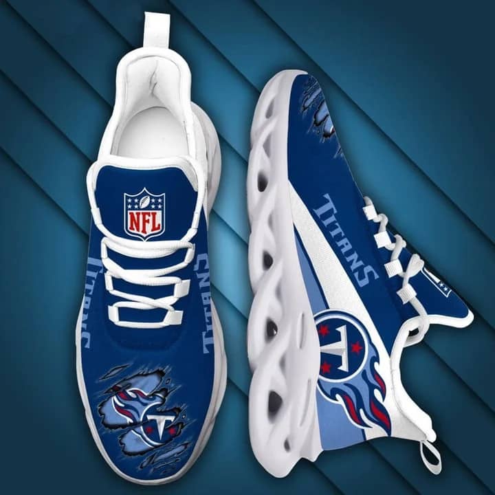 Nfl Tennessee Titans Navy Blue Style 1 Amazon Custom Max Soul Shoes