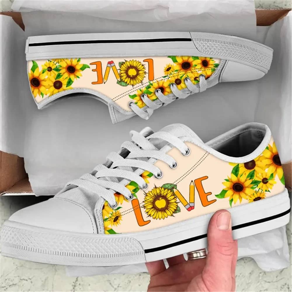 Sunflower Love Pattern Style 1 Custom Amazon Low Top Shoes