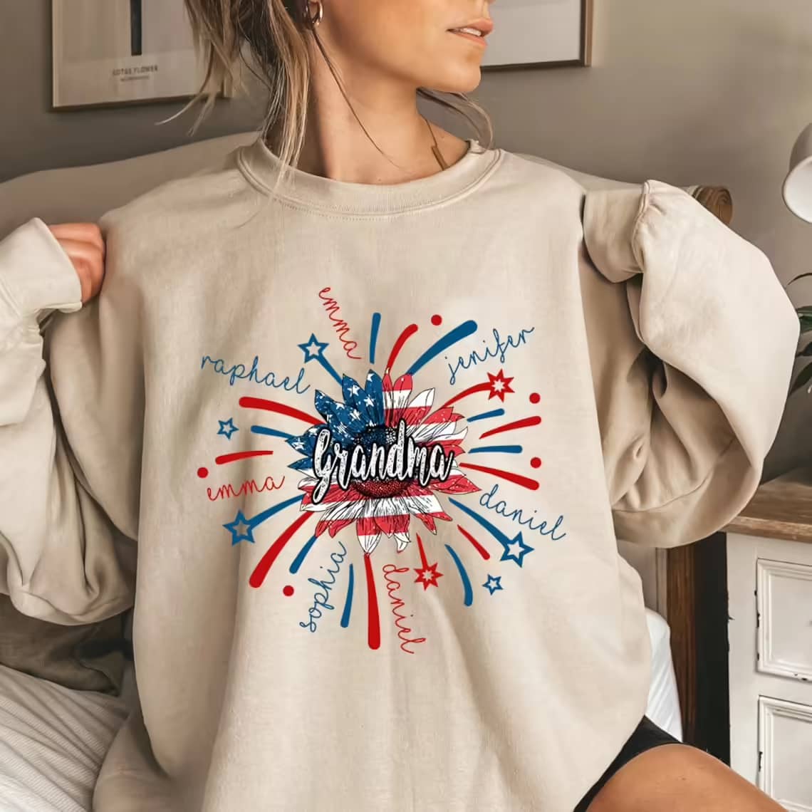 Inktee Store - 4Th Of July Mimi T Shirt, Custom Grandma Shirt With Kids Names Shirt, Patriotic 4Th Of July Firecrackers Tee Shirt For Independence Day Image