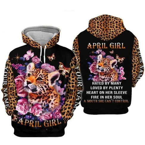 Custom Personalized Birthday April Girl Style 2 Pullover 3D Hoodie