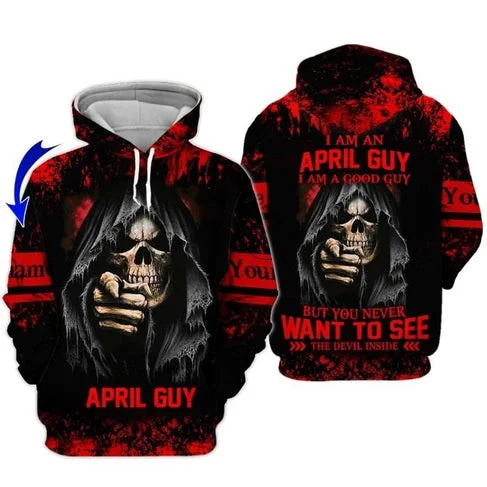 Custom Personalized Birthday April Guy Style 2 Pullover 3D Hoodie