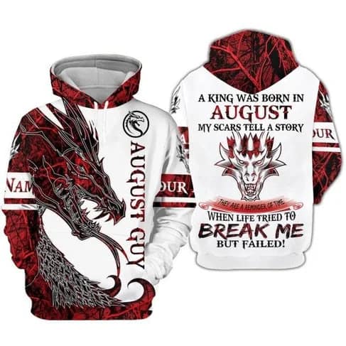 Custom Personalized Birthday August Guy Style 2 Pullover 3D Hoodie