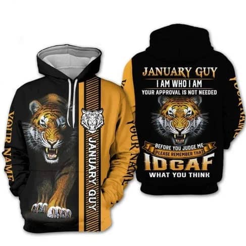 Custom Personalized Birthday January Guy Style 4 Pullover 3D Hoodie