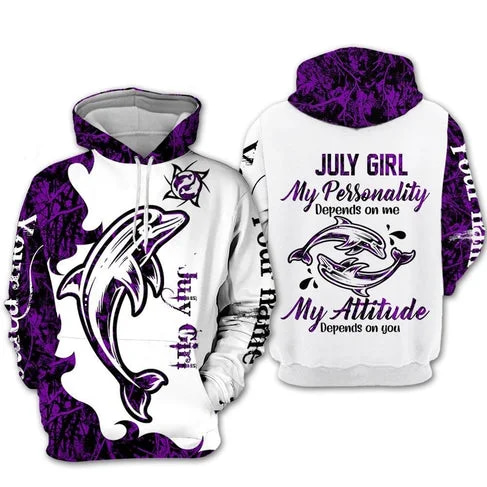 Custom Personalized Birthday July Girl Style 5 Pullover 3D Hoodie