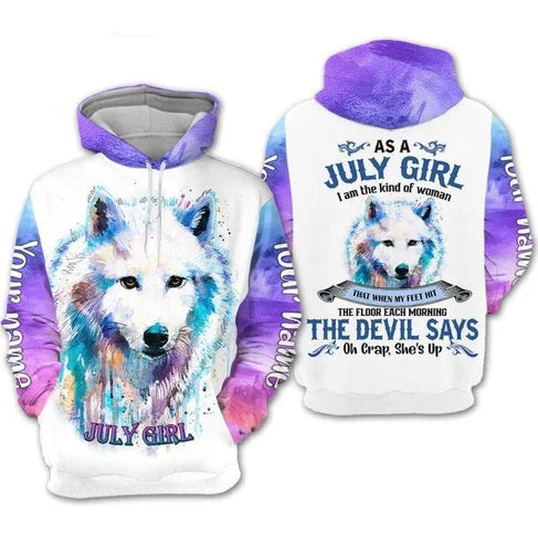Custom Personalized Birthday July Girl Style 6 Pullover 3D Hoodie