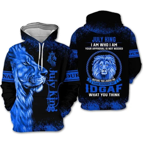 Custom Personalized Birthday July King Pullover 3D Hoodie
