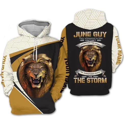 Custom Personalized Birthday June Guy Lion Pullover 3D Hoodie