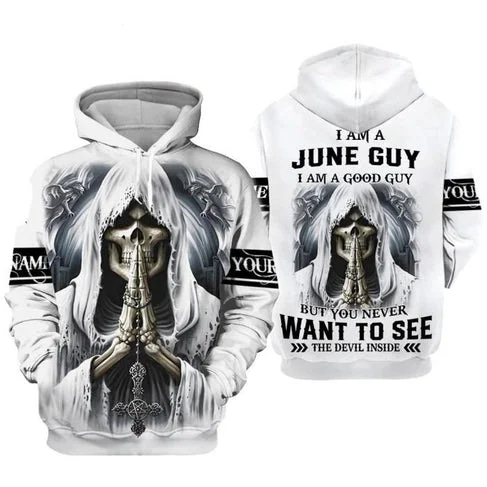 Custom Personalized Birthday June Guy Style 2 Pullover 3D Hoodie