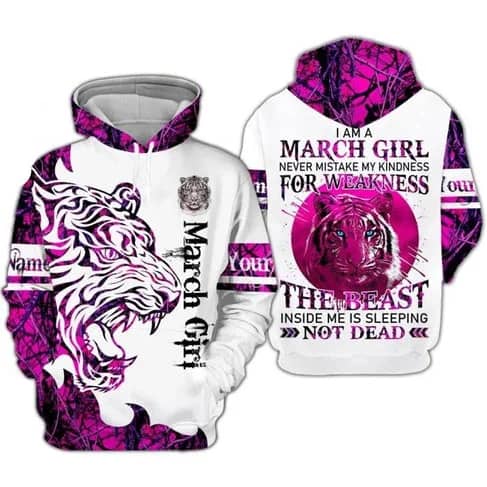 Custom Personalized Birthday March Girl Style 5 Pullover 3D Hoodie