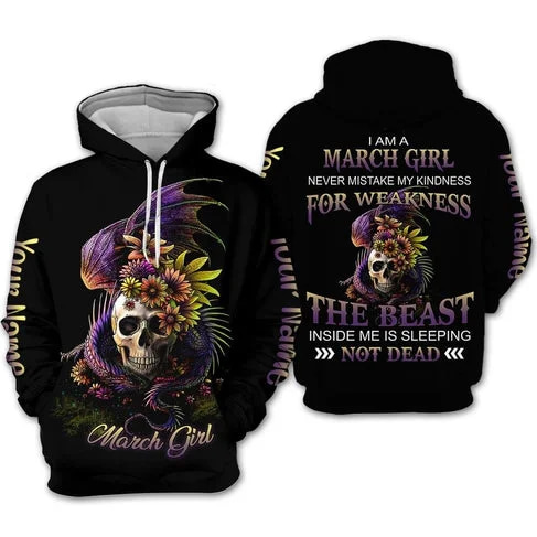 Custom Personalized Birthday March Girl Style 6 Pullover 3D Hoodie