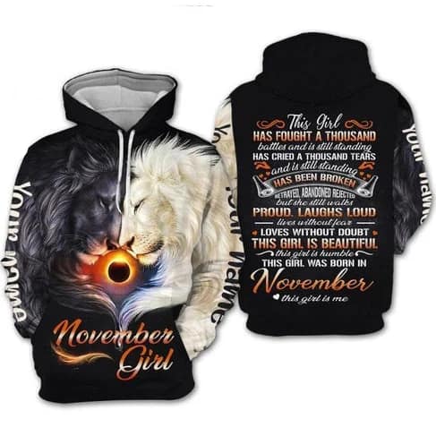 Custom Personalized Birthday November Girl Style 2 Pullover 3D Hoodie