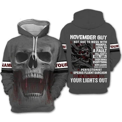 Custom Personalized Birthday November Guy Style 3 Pullover 3D Hoodie