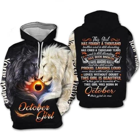 Custom Personalized Birthday October Girl Style 4 Pullover 3D Hoodie