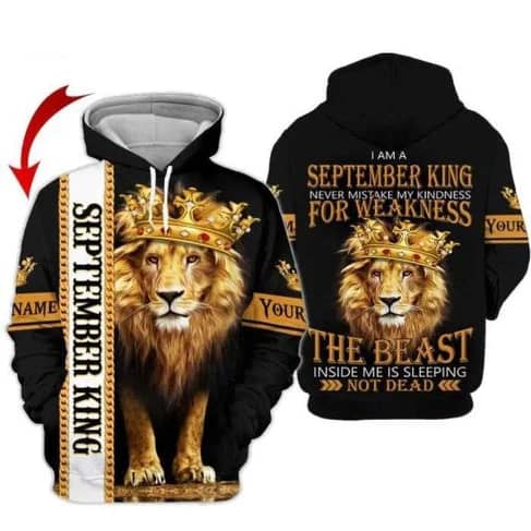 Custom Personalized Birthday September King Style 2 Pullover 3D Hoodie