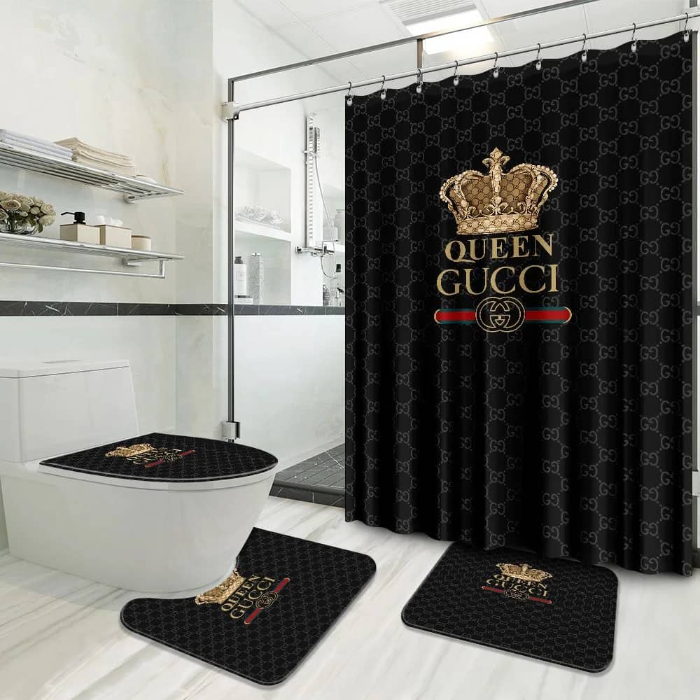Gucci Black Queen Luxury Brand Logo Premium Bathroom Sets