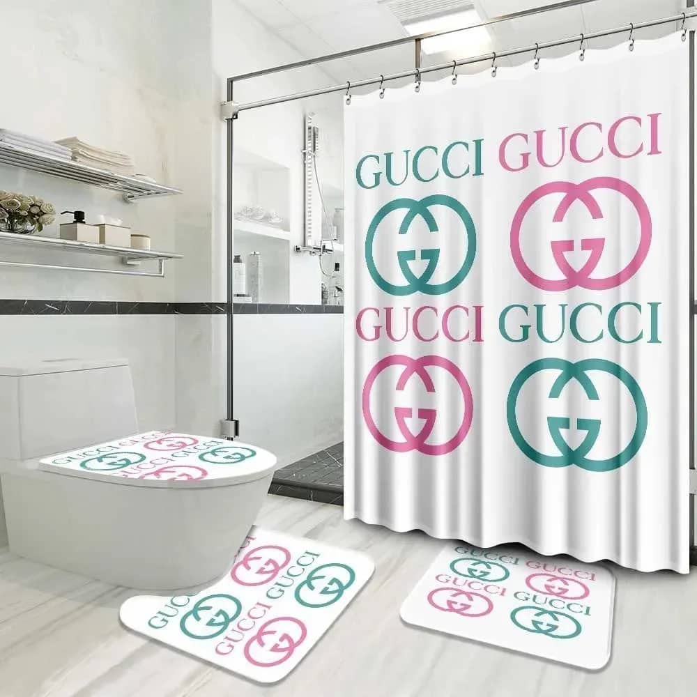 Gucci Logo White Limited Luxury Brand Bathroom Sets