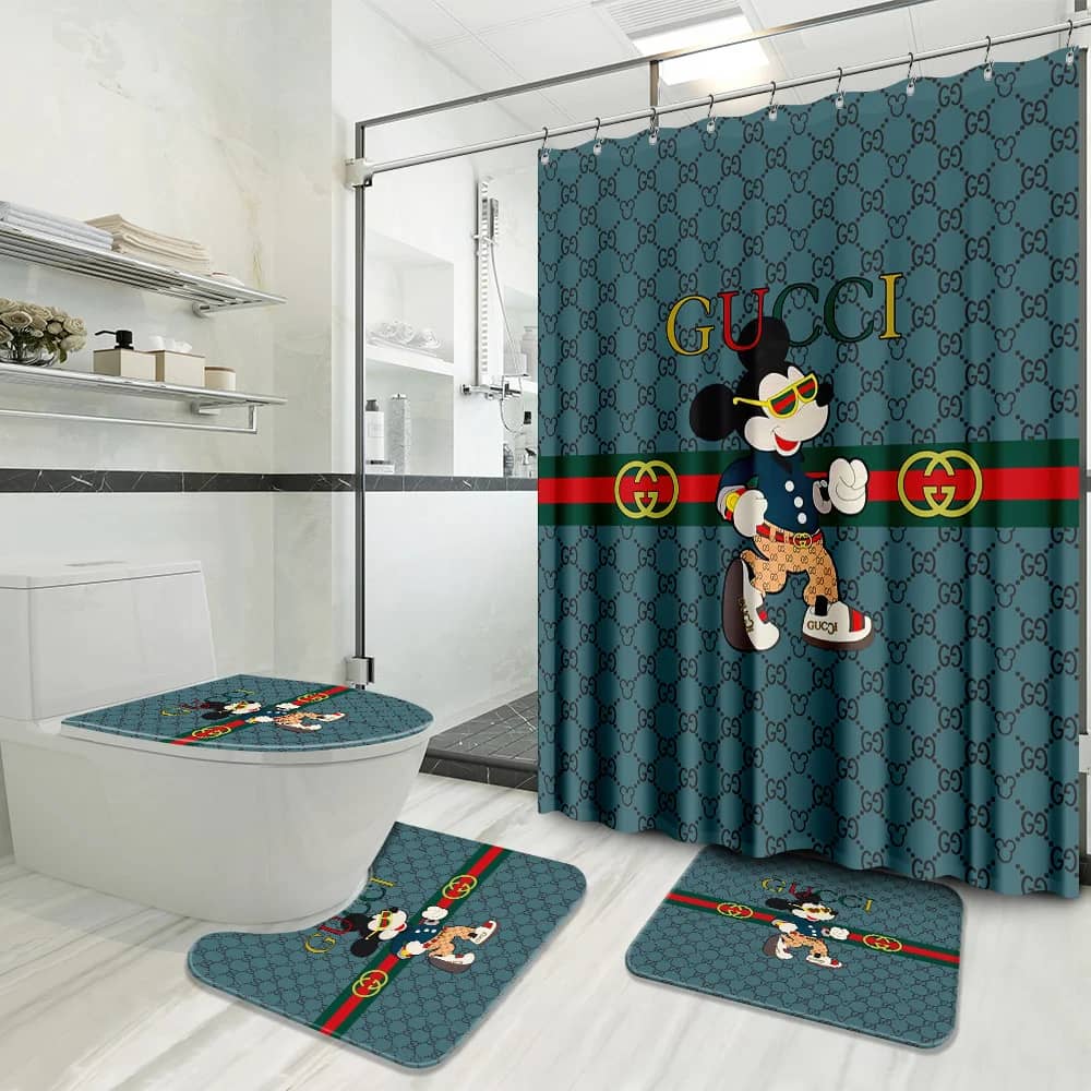 Gucci Mickey Mouse Luxury Brand Logo Premium Bathroom Sets